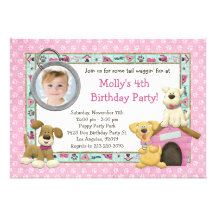 Puppy Dog Birthday Party Invitation