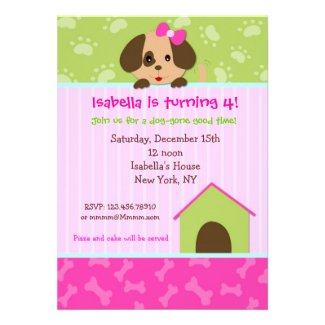 Puppy Dog Birthday Party Invitations