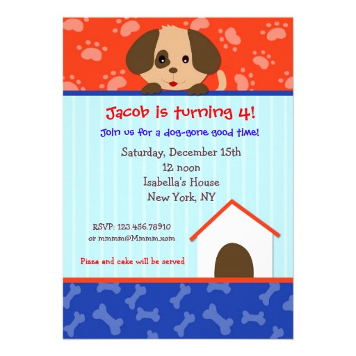 Puppy Dog Birthday Party Invitations