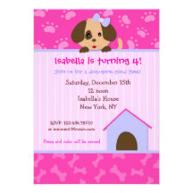 Puppy Dog Birthday Party Invitations