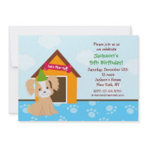 Puppy Dog Custom Birthda Party Invitations