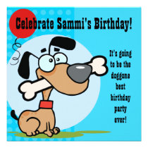 Puppy Dog Customized Birthday Invites invitations
