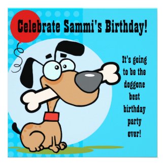 Puppy Dog Customized Birthday Invites