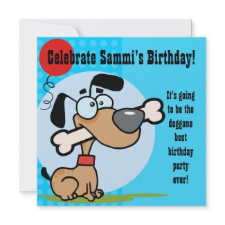 Puppy Dog Customized Birthday Invites invitation