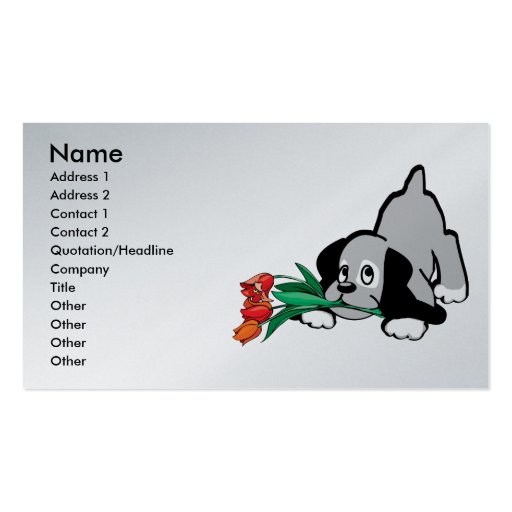 puppy dog flowers business card
