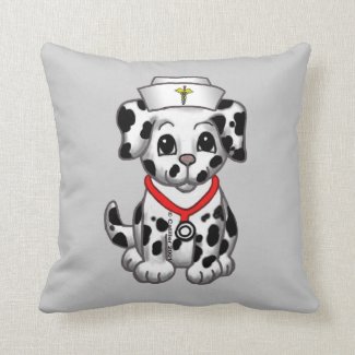 Puppy Dog Nurse Throw Pillows