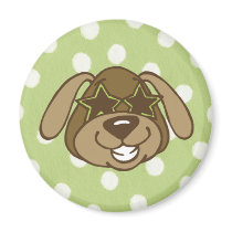 Puppy Dog Polka Dot Magnet (in green and brown) magnets