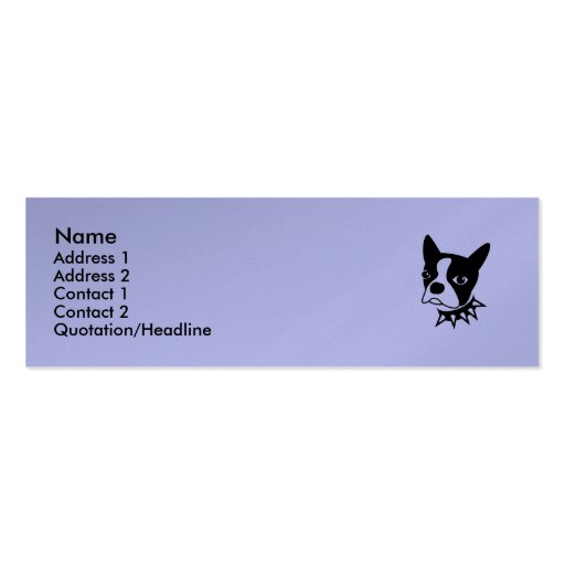 puppy dog profile card business card (front side)