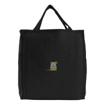 Puppy For Christmas embroidered bags