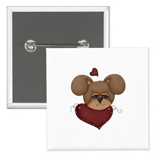puppy heart valentine button