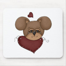 puppy heart valentine mousepad