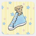 Puppy in a Blue Shoe Stickers