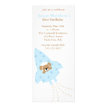 Puppy in a Rocket birthday party invitations