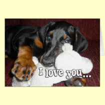 Puppy Love - Cute Doberman Pinscher Puppy cards