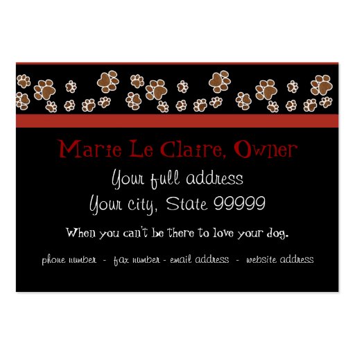"Puppy Love," Dalmatian Puppy Art by Audrey Jeanne Business Card Templates (back side)