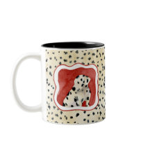 "Puppy Love," Dalmatian Puppy Art by Audrey Jeanne Coffee Mugs