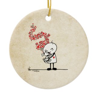 Puppy love - dog lover christmas ornament