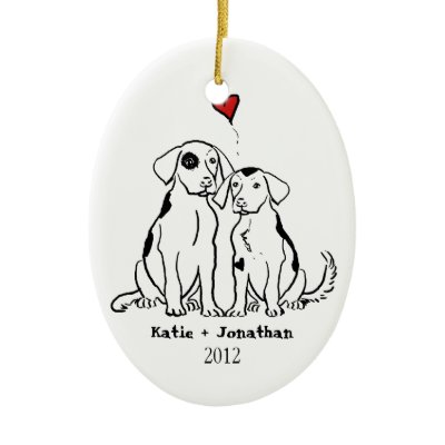 Puppy Love First Christmas Wedding Ornament by TheBrideShop