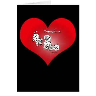 Puppy Love Heart Valentine Card