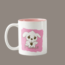 Puppy Love Pink Mug mugs