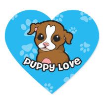 Puppy Love Heart Sticker