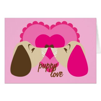 'puppy love' valentines day card card