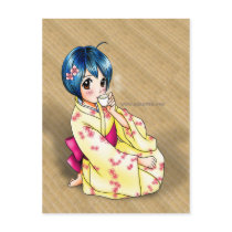 Puppy Love Yukata Girl postcards by puppy52 Puppy Love Yukata Girl postcards