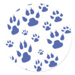 Puppy paws galore round stickers