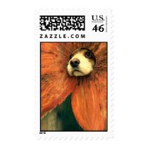 Puppy Peeking Through Fence postage by samack Puppy Peeking Through Fence postage