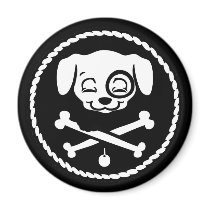 Puppy Pirate Fridge Magnet