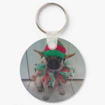 Puppy Pug Elf Keychain