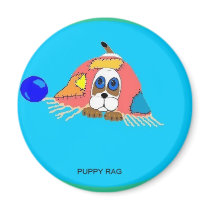 Puppy rag refrigerator magnets