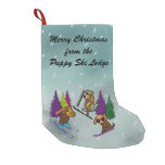 Puppy Ski Vacation Christmas Stocking Small Christmas Stocking