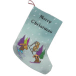 Puppy Ski Vacation Christmas Stocking Small Christmas Stocking