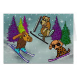 Puppy Ski Vacation Greeting Card