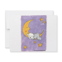 Puppy sleeping on the moon invitations by cathylester Puppy sleeping on the moon invitations