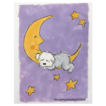 Puppy sleeping on the moon customized letterhead
