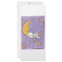 Puppy sleeping on the moon rack card template