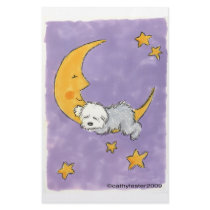 Puppy sleeping on the moon stationery by cathylester Puppy sleeping on the moon stationery