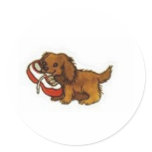 puppy sneaker round sticker