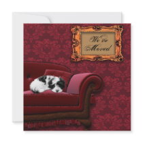 Puppy Sofa Change of Address Postcards Personalized Invite