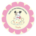 Puppy Tea Party | Retro Favor Stickers sticker