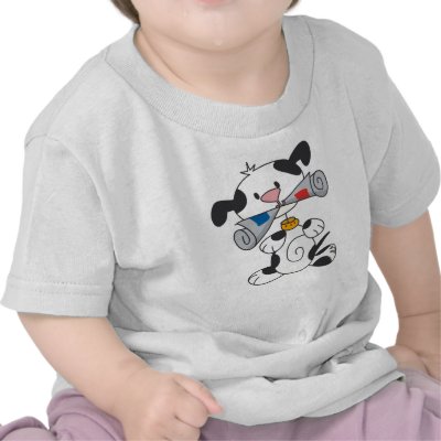 Puppy With Newspaper T-shirt by toddlersplace