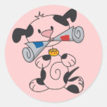 Puppy With Newspaper T-shirts and Gifts Round Sticker