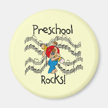 Puppy With Pencil Preschool Rocks Fridge Magnets