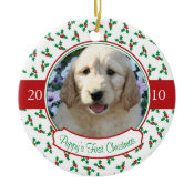Puppy's First Christmas - Holly &amp; Berries Ornament