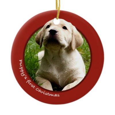 Puppy&#39;s First Christmas (Labrador Retriever) Christmas Tree Ornaments