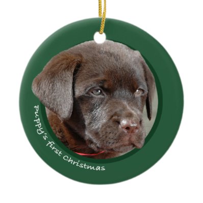 Puppy&#39;s First Christmas (Labrador Retriever) Christmas Ornament