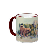 PUPS IN BOOTS by SHARON SHARPE mugs