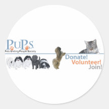 PUPs Logo Merchandise Round Stickers
